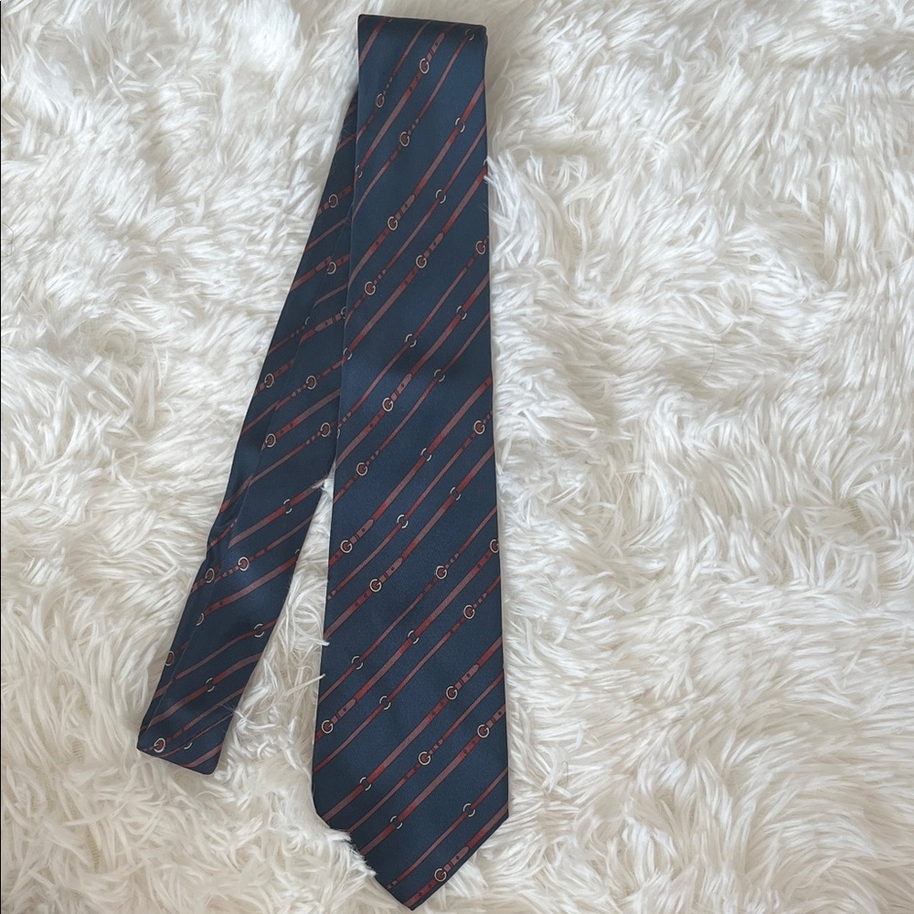 Gucci Silk Navy and Red Tie